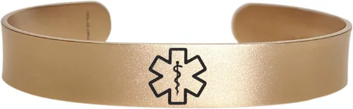 Miniatura 16 de Pulsera de identificación de alerta médica, acero inoxidable 316L, personaliza y personaliza, selecciona un tamaño de muñeca, de 6 a 9 pulgadas