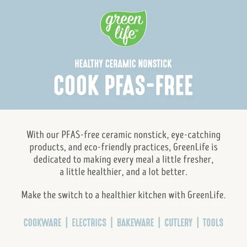 Miniatura 10 de GreenLife Juego de 8 piezas de utensilios de cocina de cerámica antiadherente, ollas y sartenes aptas para inducción, libres de PFAS y no tóxicas