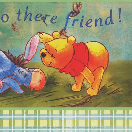 CONCORD WALLCOVERINGS ™ Papel pintado autoadhesivo despegar y pegar, borde de Pooh Bear para habitación de juegos, habitación de bebé, verde azul
