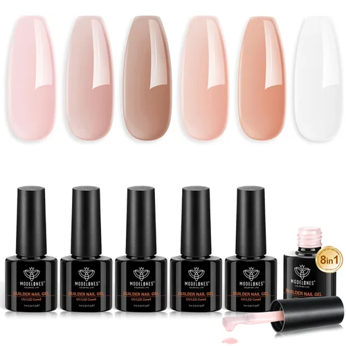 Miniatura 18 de modelones Juego de Base y Capa Superior para Esmalte de Uñas en Gel, 3 Piezas Base de Goma y Capa Superior de Gel Transparente Brillante y Mate a