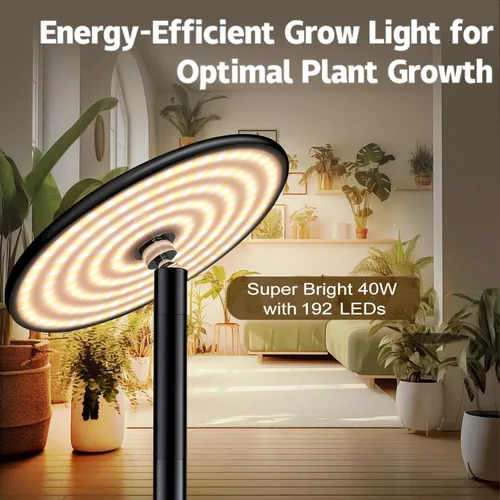 Miniatura 2 de Luz de crecimiento alto de espectro completo de 40 W, luz de planta de pie ajustable de 85 pulgadas para plantas de interior, regulable de 10