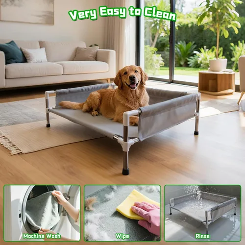 Miniatura 6 de Makerfire Cama elevada para perro, sofá cama elevada para perros medianos, cuna refrescante desmontable para interiores y exteriores, con patas