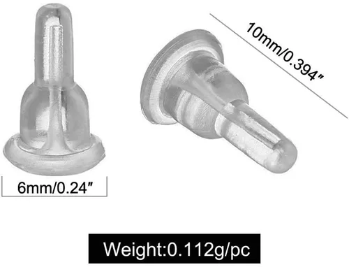 Miniatura 5 de Parte trasera de silicona transparente para aretes, 150 unidades, 75 pares hipoalergénicos, seguros para aretes tipo dormilona, de cobertura