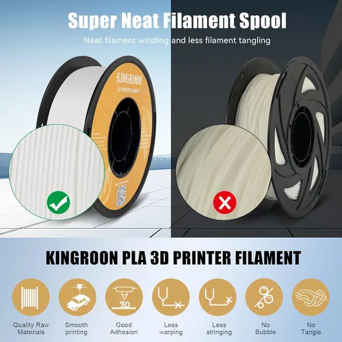 Miniatura 7 de Kingroon - Filamento de impresora 3D de ácido poliláctico de alta velocidad 1.75mm, filamento rápido para impresora 3D para impresión hiper rápida