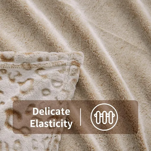 Miniatura 4 de FY FIBER HOUSE Manta de franela y forro polar, cobija ligera y suave de microfibra para adultos, de 60 x 80 pulgadas, con diseño de leopardo