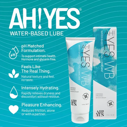 Miniatura 2 de AH! YES WB Lubricante a base de agua, lubricante a base de agua intensamente hidratante, certificado orgánico, fabricado sin hormonas ni glicerina