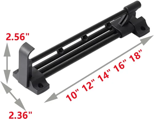 Miniatura 2 de Barra de armario retráctil para armario, barra extraíble negra resistente de 10 pulgadas con tornillos telescópica montada en la parte superior