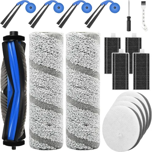 17 piezas de repuesto para robot aspiradora Ecovacs Deebot X11 OmniCyclone, el kit de accesorios incluye 1 cepillo principal, 4 filtros de esponja,