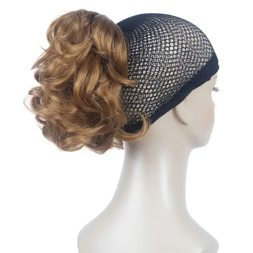 Miniatura 17 de Aimole Extensiones de clip de garra sintética de dama de cola de caballo gris rizado corto (48T)