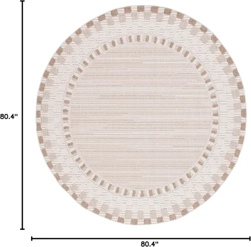 Miniatura 2 de SAFAVIEH Alfombra lavable para exteriores Global Collection – Alfombra de pasillo de 2.2 x 8 pies, beige y beige claro, no desprende pelusa y fácil