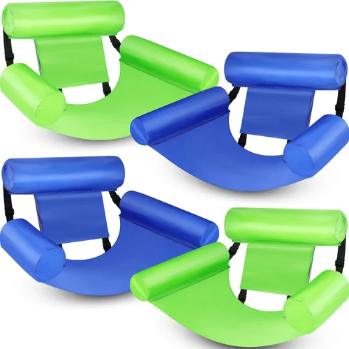 Blueweenly Paquete de 4 flotadores de piscina para adultos, hamaca inflable, silla de descanso para piscina, playa, fiesta, lago, verano