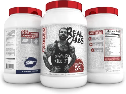 Miniatura 4 de 5% Nutrition Rich Piana - Carbohidratos reales con polvo de carbohidratos complejos alimenticios reales, energía glucémica baja de larga duración