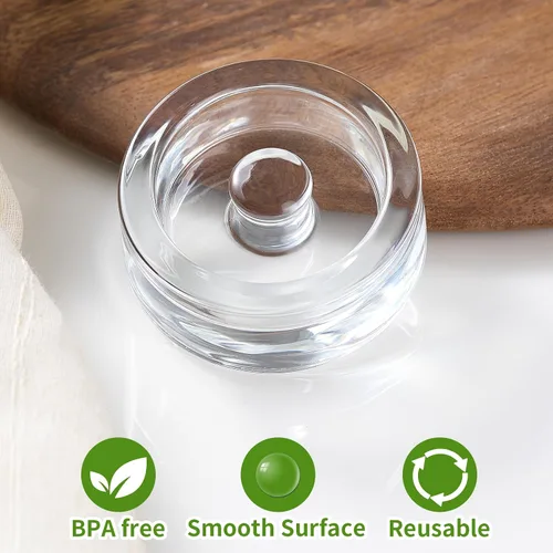 Miniatura 5 de MFacoy Juego de 4 pesas de vidrio para fermentación con asa de fácil agarre para tarros de encurtido de boca ancha, juego de pesas de vidrio