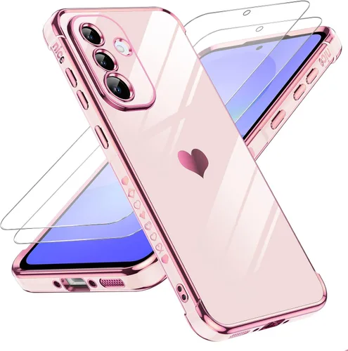 Miniatura 98 de LeYi for Moto G 5G 2025 Case: with Tempered Glass Screen Protector [2 Pcs]+ Full Camera Lens Protection,Love Heart Plating Cute Luxury Soft TPU
