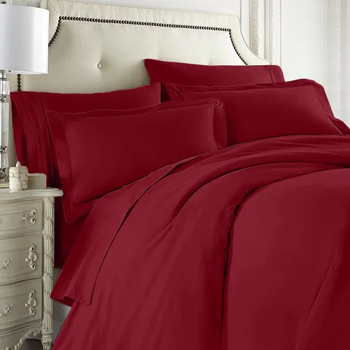 Miniatura 16 de Clara Clark Juego completo de ropa de cama de 5 piezas que incluye sábanas bajeras y planas, funda de edredón, fundas de almohada, individual, verde