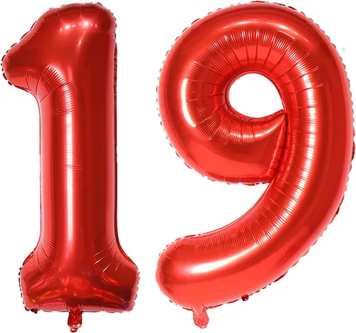 Miniatura 30 de Globo de helio rojo del número 10 de 40 pulgadas, autosellado para decoración de fiesta de cumpleaños y decoración de fiesta de aniversario (rojo 10)