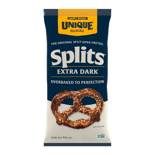 Miniatura 9 de Unique Snacks Pretzels Splits Extra Oscuros, Pretzels Originales Abiertos, Deliciosa Bolsa de Aperitivos Horneados Estilo Hogareño, Vegano, OU