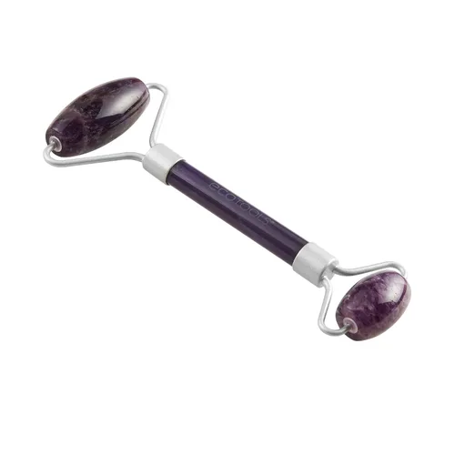 Miniatura 3 de EcoTools Rodillo facial de amatista, rodillo facial y masajeador de piedra real, herramienta para el cuidado de la piel y esculpir, reduce