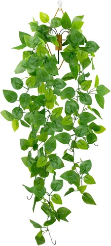 Miniatura 22 de LOYWREE Plantas Artificiales de 35.4 Pulgadas en Maceta Negra Plantas Colgantes Falsas Realistas en Maceta con Hiedra Artificial y Pothos - Ideal