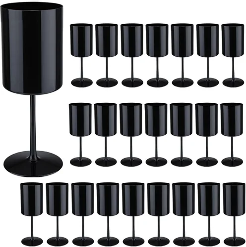 Miniatura 21 de Paquete de 12 copas de vino de plástico de 10 onzas, grandes y reutilizables, copas de champán vintage con tallo, vasos acrílicos inastillables