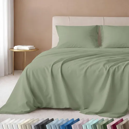Miniatura 26 de California Design Den Juego de sábanas de lujo tamaño King - 100% algodón, 600 número de hilos, sábanas King de bolsillo profundo, ropa de cama