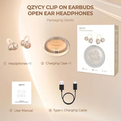Miniatura 8 de Auriculares con clip de oreja abierta – Auriculares inalámbricos 5.4 con micrófono, 40 horas de reproducción, audio premium, efectos de iluminación
