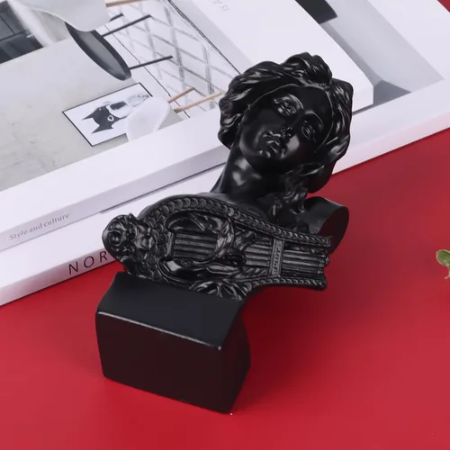 Miniatura 4 de LCCCK Estatua de busto de mitología griega negra de 6 pulgadas de alto, estatua de Afrodita de resina y escultura para decoración de habitación