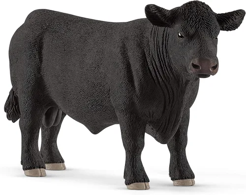 Schleich Farm World, juguetes de animales realistas para niños de 3 años en adelante, figura de juguete de toro Angus Negro