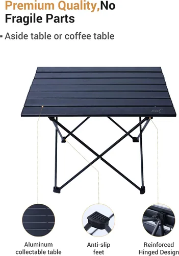 Miniatura 5 de Nice C Mesa de campamento, mesa de campamento, mesa plegable, mesa de playa, plegable plegable, de aluminio, ultraligera, compacta con bolsa