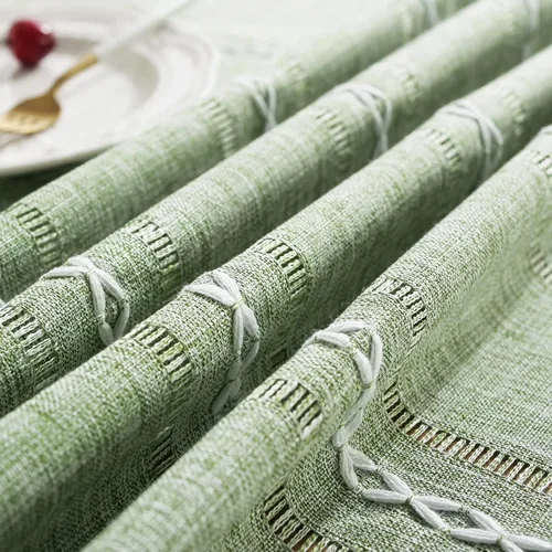 Miniatura 6 de Chassic - Manteles de lino estilo granja de 60 x 120 pulgadas, paños de mesa para comedor resistentes a las arrugas y lavables para mesas Hemstitch