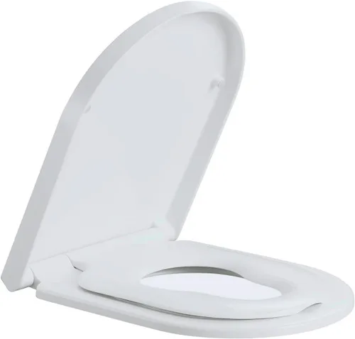 Miniatura 2 de WinZo UF110 - Asiento de inodoro alargado en forma de U con asiento de entrenamiento para ir al baño 2 en 1 para la familia, adultos y niños, cierre