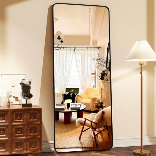 Miniatura 13 de XRAMFY Espejo rectangular de cuerpo completo de 56 x 21 pulgadas, con soporte para colgar en la pared, para dormitorio, sala de estar, dormitorio