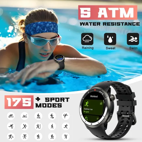 Miniatura 3 de Reloj inteligente (respuesta/hacer llamada), reloj inteligente para hombres y mujeres, pantalla AMOLED HD de 1.43 pulgadas, pista de actividad