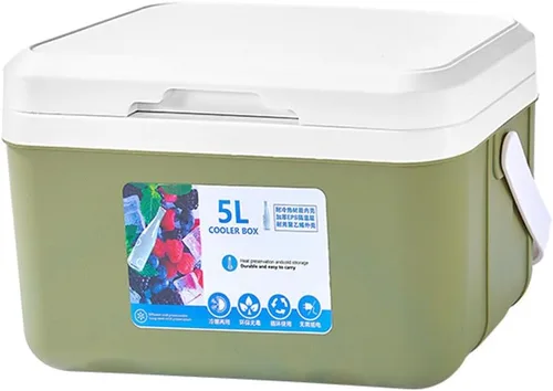 Miniatura 7 de Enfriador portátil para acampar con asas de 5 litros, enfriador de hielo pequeño y duro, a prueba de fugas, para exteriores, mantiene el hielo hasta
