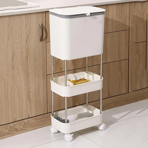 Miniatura 2 de Contenedor de compostaje para cocina, cocina, compostaje, papelera de cocina, compostador de cocina, papeleras extraíbles, cubos de basura Blanco