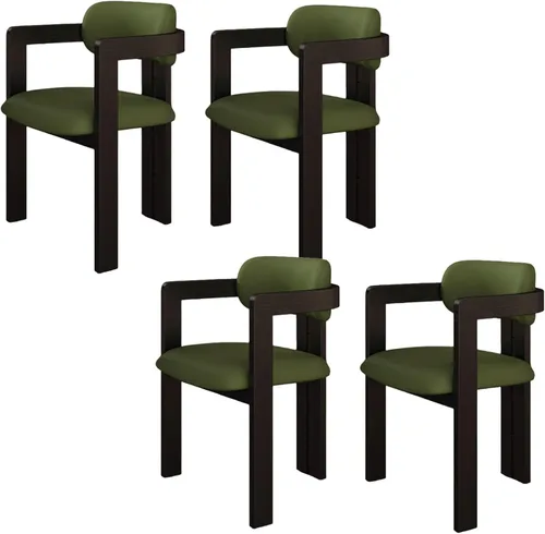 Miniatura 17 de Juego de sillas de comedor de madera, sillas de comedor modernas, silla de cocina tapizada, silla auxiliar de granja con brazos, para sala de estar