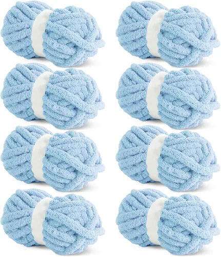 Miniatura 30 de HOMBYS Hilo de Chenille Grueso Carbón para Crochet, Hilo Grueso Espeso y Esponjoso para Tejer, Hilo Súper Grueso para Tejer Mantas a Mano, Hilo