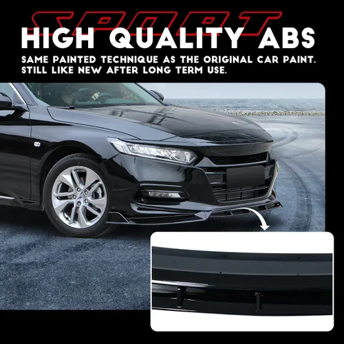 Miniatura 7 de Archaic alerón para parachoques delantero compatible con Honda Accord Sedan SE/EX-L/LX/Touring 2018-2020, kit de carrocería de alerón de labio