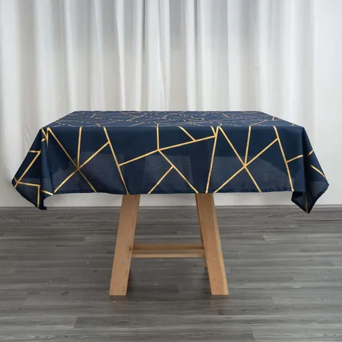 Miniatura 27 de Efavormart - Mantel redondo de poliéster de 120 pulgadas con patrón geométrico dorado Morado