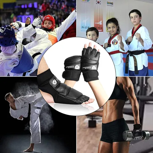 Miniatura 6 de Taekwondo Sparring Gear - Guantes protectores de manos y pies, color blanco, para boxeo, kickboxing, ajuste para adultos, hombres, mujeres y niños