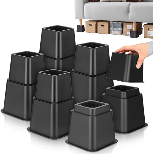 Paquete de 6 elevadores de cama ajustables de 3 y 5 pulgadas apilables o de 8 pulgadas combinados de 8 pulgadas para sofá, patas de escritorio,
