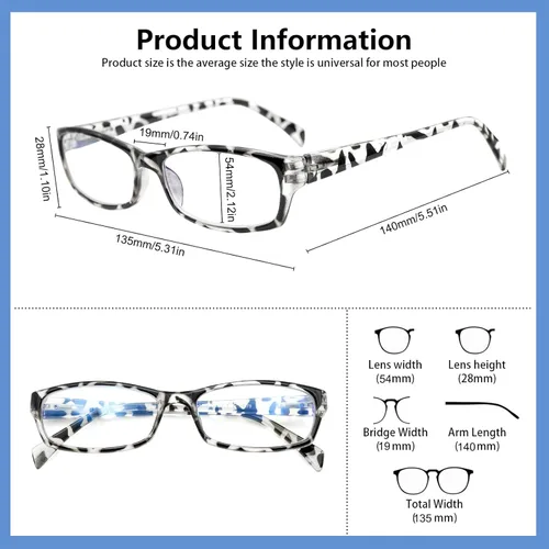 Miniatura 2 de Paquete de 5 gafas de lectura para computadora para hombres y mujeres, antifatiga, gafas con bloqueo de luz azul para la lectura (5 mix-4, 1.50)