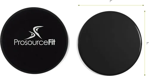 Miniatura 3 de ProsourceFit Discos de ejercicio deslizantes de núcleo, deslizadores de doble cara para uso en cualquier superficie en casa o gimnasio para Negro