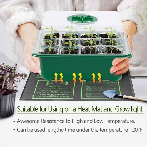 Miniatura 4 de Bandeja de inicio de semillas, juego de 6 juegos de plántulas con cúpula de humedad ajustable, kit de inicio de plantas para el cultivo de semillas
