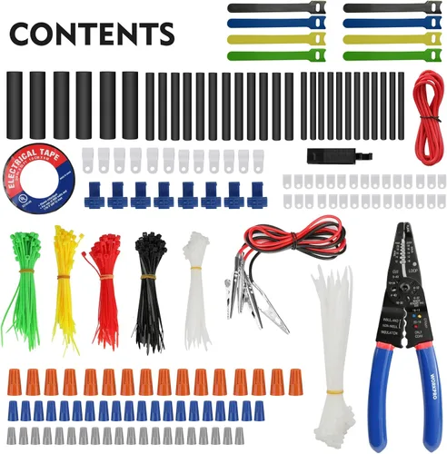Miniatura 2 de WORKPRO Terminales de crimpado de 582 piezas, conectores de cable, tubo termorretráctil, kit de reparación eléctrica con cortador de alambre