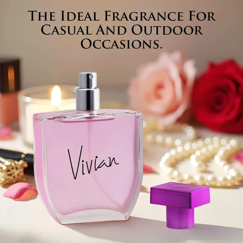 Miniatura 8 de Vivian - Fragancia floral frutal de larga duración - Notas superiores de bayas rojas y rosa - Fragancia base de crema brulee y caramelo - Sin