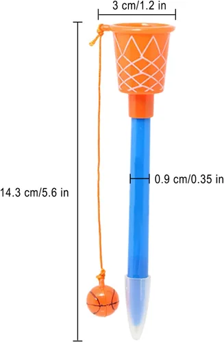 Miniatura 6 de KRIZJUES 10 bolígrafos de aro de baloncesto, suministros escolares kawaii, bonitos bolígrafos de tinta de gel de dibujos animados, bolígrafos