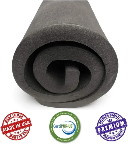 Miniatura 6 de AKTRADING CO. - Cojín de goma de carbón certificado CertiPUR-US (reemplazo de asiento, acolchado de espuma, hoja de tapicería acústica) – 1 pulgada