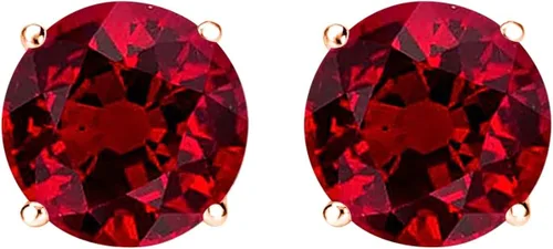 Miniatura 2 de 12-10 Carat Total Weight Natural Ruby Stud Earrings 4 Prong Push Back