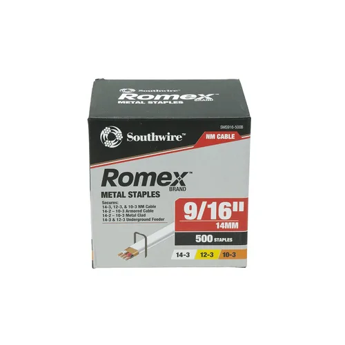 Miniatura 10 de Southwire SMS12-5000BKT Grapas de metal Romex™ de 1/2 pulgada, cubo de 5000 piezas